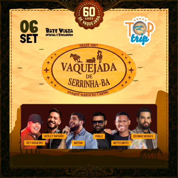 Bate volta Vaquejada de Serrinha - Dia 06/09